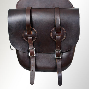 Horse Western Saddle Bag Heavy Duty Leather Cowboy Trail Dark Brown Hilason